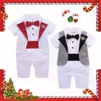 ราคา ชุดบัพติศมาเด็ก ชุดแต่งงาน ชุดสุภาพบุรุษ ชุดรอมเปอร์สีขาว แขนสั้น ชุดทักซิโด้ สำหรับเด็กอายุ 0-18 เดือน (1730561077937867128)