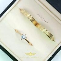 ราคา แหวนแต่งงาน 3 in 1 ฟรี ชุดแหวนหมั้นฟรี ดีไซน์ Santino แกะสลักชื่อ (1732350322621515022)