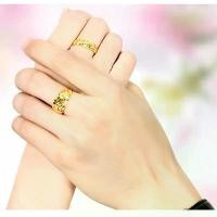 ราคา ชุดแหวนทอง 2 วง ขนาดปรับได้ เหมาะสำหรับนิ้ว แหวนแต่งงาน แหวนคู่ A16 รวม 2 วง (1732558847667897987)