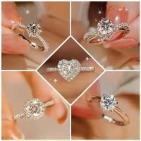 ราคา แหวน Moissanite, เงิน S925, แฟชั่นสตรี, แหวนแต่งงาน, แหวนปรับได้, Cincin (1732387615713559917)