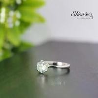 ราคา ER-3013 Elise''s แหวนเพชรCZ เกรดพรีเมี่ยม หน้าเพชร 1กะรัต เล่นไฟสุดๆ ชุบทองคำขาวหนาพิเศษ แหวนแต่งงาน แนะนำ (1731977144946231079)