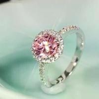 ราคา แหวนพลอย, เงินสเตอร์ลิง, พลอยสีชมพู, ฝังไมโคร, เทรนด์แฟชั่น, แหวนแต่งงาน, 1 กะรัต, คอลเลกชัน 1463 คน (1732054357303724939)