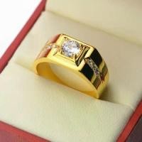 ราคา แหวนเพชรปลอม สำหรับผู้ชาย แหวนแต่งงาน ประดับเพชร แหวนสีทอง (1732407426858190267)