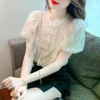 ราคา เสื้อชีฟองแขนสั้นสำหรับผู้หญิง สไตล์ระดับไฮเอนด์ ดีไซน์กระดุม แฟชั่นฤดูร้อนใหม่ เสื้อลูกไม้แขนพัฟมีสไตล์ เสื้อ ยืด แขน ลูกไม้ ผู้ หญิง เสื้อ บอดี้สูท โบว์ หน้า เสื้อ สอง (1732232724812826830)