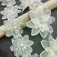 ราคา ผ้าลูกไม้ Tulle Organza สีขาว หรูหรา 3D ลูกปัด ดอกไม้ เย็บปักถักร้อย ริบบิ้น ขอบตัดแต่ง เหมาะสำหรับเย็บ DIY ขอบคอ ตกแต่งเสื้อผ้า (1732248551994984283)