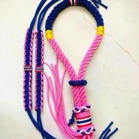 ราคา มงคลมวยไทยสีน้ำเงินชมพูพร้อมประเจียด(ริบบิ้น) (1732233011831474259)