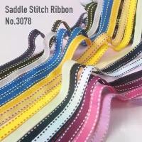 ราคา COD ที่นิยมมากที่สุด MOMOTARA No. 3078 (ชุดที่ 1) ริบบิ้น ริบบิ้น Ribbon ลายไข่ปลา Saddle Stitch Ribbon ขนาด 1 CM ยาว 36 หลา (1732778750881989657)