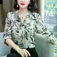 ราคา เสื้อชีฟองผู้หญิง แขนสามส่วน ผูกโบว์ ริบบิ้น เสื้อแฟชั่นฤดูร้อน สไตล์ต่างประเทศ สำหรับคุณแม่ ท๊อป วัสดุชีฟอง 2023 Clothing Women Lady (1730336173099485212)