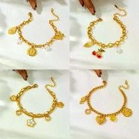 ราคา สร้อยข้อมือดอกไม้ หัวใจเชอร์รี่ น้ำมัน-หยด ฝังเพชร ชุบทอง สแตนเลส โซ่สองชั้น ทันสมัย อเนกประสงค์ สำหรับผู้หญิง (1732607223079011902)