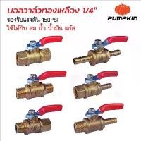 ราคา Pumpkin บอลวาล์วทองเหลือง 2 หุน (1/4) ทองเหลืองแท้ 100% ทนแรงดันได้สูง ใช้ได้กับลม น้ำ น้ำมัน และแก๊ส ก๊อกลม (1731223066355730727)