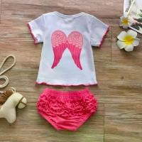 ราคา ชุดเด็ก ฤดูร้อน ใหม่ สไตล์เกาหลี ดีไซน์ปีกนางฟ้าน่ารัก เสื้อแขนสั้น กางเกงสามเหลี่ยมสีแดงกุหลาบ ชุดสองชิ้น อินเทรนด์ ซักด้วยมือเท่านั้น ไอศกรีม ชุดของขวัญ (1731205562660718543)