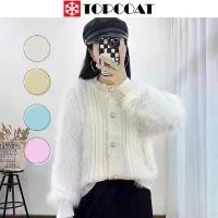 ราคา เสื้อกันหนาว เสื้อคลุมกันหนาว ขนเฟอร์สั้น กระดุมมุก สีขาว ครีม ฟ้า ชมพู (1729739977761327476)