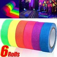 ราคา เทปสะท้อนแสง UV เทปเรืองแสงสีดำ กาวในตัว เรืองแสงในที่มืด นีออน กาว อุปกรณ์ตกแต่งบ้าน 6/1 ม้วน [COD] (1732763220739392856)