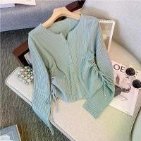 ราคา เสื้อถักแขนยาวมีเชือกผูก สำหรับผู้หญิง ทรงสลิมฟิต เหมาะสำหรับฤดูใบไม้ผลิและฤดูใบไม้ร่วง ชั้นฐาน สไตล์สาวฮอต ไหล่ปกติ เสื้อยืด เสื้อ แขน ยาว ไหมพรม เอวลอย (1731847732089817323)