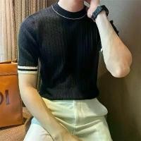 ราคา เสื้อสเวตเตอร์ถักผู้ชาย คอกลม "สไตล์ชาแนล" ผู้ใหญ่ บล็อคสี สีดำพรีเมี่ยม ระบายอากาศได้ดี แขนสั้น เสื้อยืด โปโล แขน ยาว ไหมพรม (1731859819464132160)