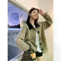 ราคา เสื้อสเวตเตอร์เย็บปะติดปะต่อกัน สไตล์เรโทร สำหรับผู้หญิง ฤดูใบไม้ร่วงและฤดูหนาว ดีไซน์เก๋ไก๋ ปลอกคอโปโลขาด Niche คาร์ดิแกนถักพร้อมปลอกคอ Clothing Women เสื้อ ไหมพรม (1731356546530248906)