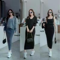 ราคา FV clothing ️Set ผ้าไหมพรม 3 ชิ้น️ Set ไหมพรม3ชิ้นเข้าชุด งานเสื้อสายเดี่ยว +กระโปรงผ้าไหมพรมทรงบอดี้คอน Cardigan_Nista ผู้หญิง (1729745174670510418)