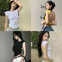 ราคา Sorohเสื้อยืดผู้หญิง ไหมพรม มีฟองน้ำ เว้าหลัง คอกลม แขนสั้น เข้ารูปเสื้อครอป สไตล์เกาหลี แฟชั่น#FY5037 (1731965767895254137)