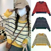 ราคา Grace. เสื้อไหมพรมแขนยาวทรงหลวม คอกลม เสื้อถัก ไหมพรม แขนยาว ลายทางใส่สบายสีสวยงานหรู 1109 (1731593163918313950)