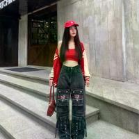 ราคา Bosdy Jeans กางเกงยีนส์คาร์โก้ทรงกระบอกเอวสูง สีเทาหม่นผ้าไม่ยืด งานปักBJ รหัสBJ012 (1731906291479512673)