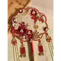 ราคา พัดลมกลม, งานปัก, สไตล์จีน, เหมาะสำหรับเจ้าสาวและงานแต่งงาน, ผูกโบว์, สองด้าน, Xiuhe สีแดง, ทำด้วยมือ DIY วัสดุแพคเกจ, อุตสาหกรรมหนัก (1731409428829668717)