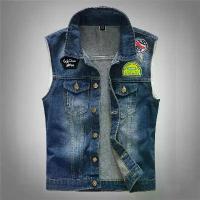 ราคา เสื้อกั๊กยีนส์อินเทรนด์สำหรับผู้ชาย แฟชั่นสไตล์มอเตอร์ไซค์ งานปัก เสื้อกั๊กแขนกุด (1731679063801563129)