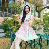 ราคา Boniga สีชมพูพีช Angle Energy Dress เดรสสั้นมีฮู้ด เดรสสั้นกระดุมหน้า งานปัก ผ้าทอลายหัวใจ (1729941652900645055)