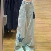 ราคา กางเกงยีนส์ขากว้าง สไตล์เรโทร กางเกงยีนส์ขาตรง สำหรับผู้หญิง งานปัก ดีไซน์สวย เอวสูง ทรงหลวมและบาง กางเกงขากว้าง ขายส่ง (1730848918217459852)