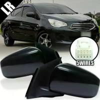 ราคา ขายร้อน กระจกมองข้างรถยนต์ 5 สาย ปรับไฟฟ้า พับไฟฟ้า รุ่น มิตซูบิชิ แอททราจ MITSUBISHI ATTRAGE ปี 2012 - 2015 สีดำ 1 คู่ มีขายแยก (1732747152148694695)