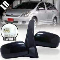 ราคา แนะนำ กระจกมองข้าง รถยนต์ 3 สาย พับมือ ปรับไฟฟ้า รุ่น โตโยต้า วิช TOYOTA WISH ปี 2004-2008 สีดำด้าน 1 คู่ มีขายแยก (ซ้าย+ขวา) (1732747257917638318)