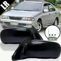 ราคา แนะนำ กระจกมองข้างรถยนต์ 3 สาย ปรับไฟฟ้า พับมือ รุ่น Nissan Sunny B14 ปี1994-2000 สีดำ 1 คู่ (1732747286320481476)