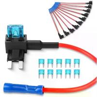 ราคา ที่ใส่ฟิวส์, อะแดปเตอร์ TAP ฟิวส์วงจรเพิ่มเติม, ที่ใส่ฟิวส์ใบมีด APM ATM ขนาดเล็ก, 10 แพ็ค, [COD] (1732142327482450972)