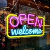 ราคา ป้ายไฟนีออน LED หลากสี สีสันสดใส "OPEN WELCOME" ขับเคลื่อนโดย USB ไม่ต้องใช้แบตเตอรี่ สวิตช์ เหมาะสำหรับบาร์ คาเฟ่ โรงแรม และหน้าต่างร้านค้า (1732221301194983397)
