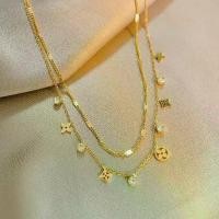 ราคา สร้อยคอสองชั้น, ดอกไม้เล็ก ๆ ขั้นสูง, IMVELO, ทำจากเหล็กไททาเนียม, สร้อยคอที่สวยงามสำหรับผู้หญิง, สไตล์ฝรั่งเศส, หรูหราราคาไม่แพง, โซ่ขอบ, ช่อง Ins ที่สวยงาม เหรียญ หลวง พ่อ คูณ (1732085780499498384)