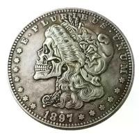 ราคา เหรียญชุบเงิน Skull Wanderer 1897, งานฝีมือสไตล์โบราณ, เหรียญ Morgan, เหรียญที่ระลึก, ดอลลาร์เงินต่างประเทศ, หมายเลข 308 (1732482295087007003)