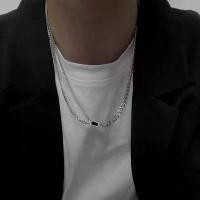 ราคา โซ่กระดูกไหปลาร้าชั้นคอลเลกชันและการผสมผสาน, สไตล์ดาราอินเทอร์เน็ต, สร้อยคอ, วัสดุสแตนเลส, สีดำ, สร้อยคอสมมาตรสี่เหลี่ยมเล็ก สร้อย งาช้าง แท้ ผู้ ชาย couple keychains จี้ พระ ลอ (1732418564456548209)