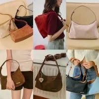 ราคา (ส่งด่วน ส่งเร็ว) chuuchop Wendy bag สีน้ำตาลหนังกลับ กระเป๋าข้างสะพายข้างสไตล์คลาสสิค หนังกลับ แฟชั่น สวยๆ วินเทจ (1732798702203929888)