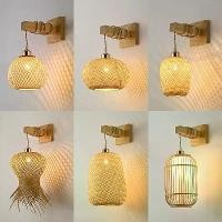 ราคา โคมไฟติดผนังไม้ไผ่ทอมือ สไตล์เรียบง่าย ไฟติดผนัง ไม้ธรรมชาติ วินเทจ ไม่มีสายไฟ เหมาะสำหรับตกแต่งผนัง (1732714574950598234)