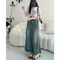 ราคา กระโปรงยีนส์ลายดอกรัก ทรงเอ เอวสูง ขนนก วินเทจ (1729623049079458522)
