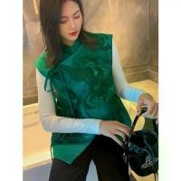 ราคา เสื้อแจ็คเก็ตแขนกุดปักลายนกกระเรียนสีขาว สไตล์จีน วินเทจ สำหรับผู้หญิง [ภาพถ่ายจริง] (1729993209032051373)