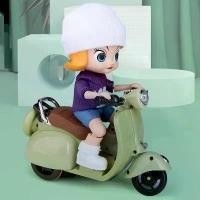 ราคา ของเล่นเด็กผู้หญิงขี่เวสป้าคลาสสิก ยกล้อ ชนถอย มีเสียง มีไฟ ยกล้อได้ เกม ดนตรี คลังสินค้า (1732365233753589316)