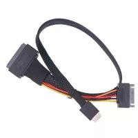 ราคา อุปกรณ์เสริม DIY, OCuLink PCIe PCI-Express SFF-8611 X4 4i ถึง Dual SFF-8639 U.2 U.3 SSD สายเคเบิล Active Data, 1PC, มีให้เลือก 50 ซม. และ 75 ซม. (1731703776501204636)