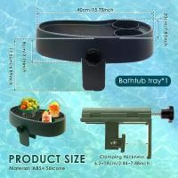 ราคา ถาดรองโต๊ะอ่างน้ำร้อน มีที่วางแก้ว 2 อัน แคลมป์ถาดรองอ่างน้ำบนพื้น ปรับได้ มุมด้านข้างของอ่างน้ำ/สปา พร้อมความหนาของผนัง 2.4 ถึง 7.5 นิ้ว 45sk7 (1732501977350702613)