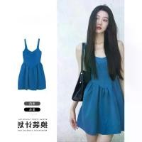 ราคา เดรสสีน้ำเงินไคลน์ สไตล์นักเรียนศิลปะ เดรสหน้าร้อนผู้หญิง น่ารัก ต่อต้านริ้วรอย ขนาดเล็ก สวย เก๋ไก๋ เดรสสายเดี่ยว กระโปรง เอี๊ยมยีนส์ (1731994852471114031)