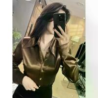 ราคา เสื้อเชิ้ต ผ้าไหม มันวาว ผ้าซาติน แขนยาว สำหรับผู้หญิง ฤดูใบไม้ผลิและฤดูใบไม้ร่วง สไตล์ใหม่ ผิวมัน ระดับไฮเอนด์ ทนต่อริ้วรอย ไม่รีด เสื้อเรียบหรู กระชับสัดส่วน (1732452729722078300)
