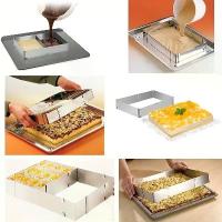 ราคา แม่พิมพ์เค้กสแตนเลสทรงสี่เหลี่ยม แบบปรับได้ และยืดหยุ่นได้ ขนาด 27.94 ซม. ถึง 53.34 ซม. เหมาะสำหรับเค้กวันเกิด ไอติม ขนมปัง และการอบขนม เครื่องมืออบ 1 ชิ้น (1732592072653112666)
