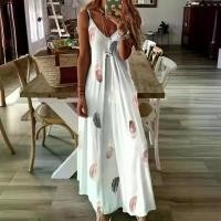 ราคา ผู้หญิง เดรส สายสปาเก็ตตี้ ลำลอง ฤดูร้อน พิมพ์ ขนนก คอวี แขนกุด ปาร์ตี้ สำหรับ วันหยุด ค็อกเทล สตรีท (1732198581761312500)