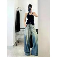 ราคา ‌กางเกงยีนส์ไล่โทนสี Unisex สไตล์ไฮสตรีท สำหรับสาวๆ ขายาวบาน ใส่สบายหน้าร้อน girl กางเกงยีนส์ สั้นเอวสูง กางเกง ขาม้า เอวสูง ae jeans นิยมยีนส์ 250 บาท ขาเดฟ โกดัง ขายส่ง ยีนส์ ข (1731789860965549924)