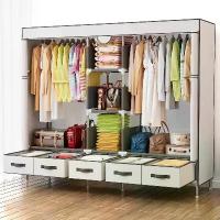 ราคา 【มีลิ้นชักผ้าใบ】ตู้เสื้อผ้า ตู้ผ้า 105*45*163cm มีที่แขวนเสื้อผ้า+ที่พับเสื้อผ้า+ลิ้นชักผ้าใบ เทา/ดำ/สีน้ำตาล/แดง/สีม่วง (1732302673018652519)