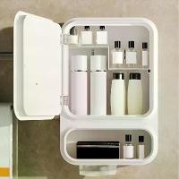 ราคา ตู้ห้องน้ำติดผนัง พร้อมกระจกและที่ใส่กระดาษ เจาะฟรี ที่เก็บของ ออแกไนเซอร์ สำหรับพื้นที่เหนือห้องน้ำ ประหยัดพื้นที่ กันน้ำ สำหรับโต๊ะเครื่องแป้งในห้องน้ำ (1732364236997691182)